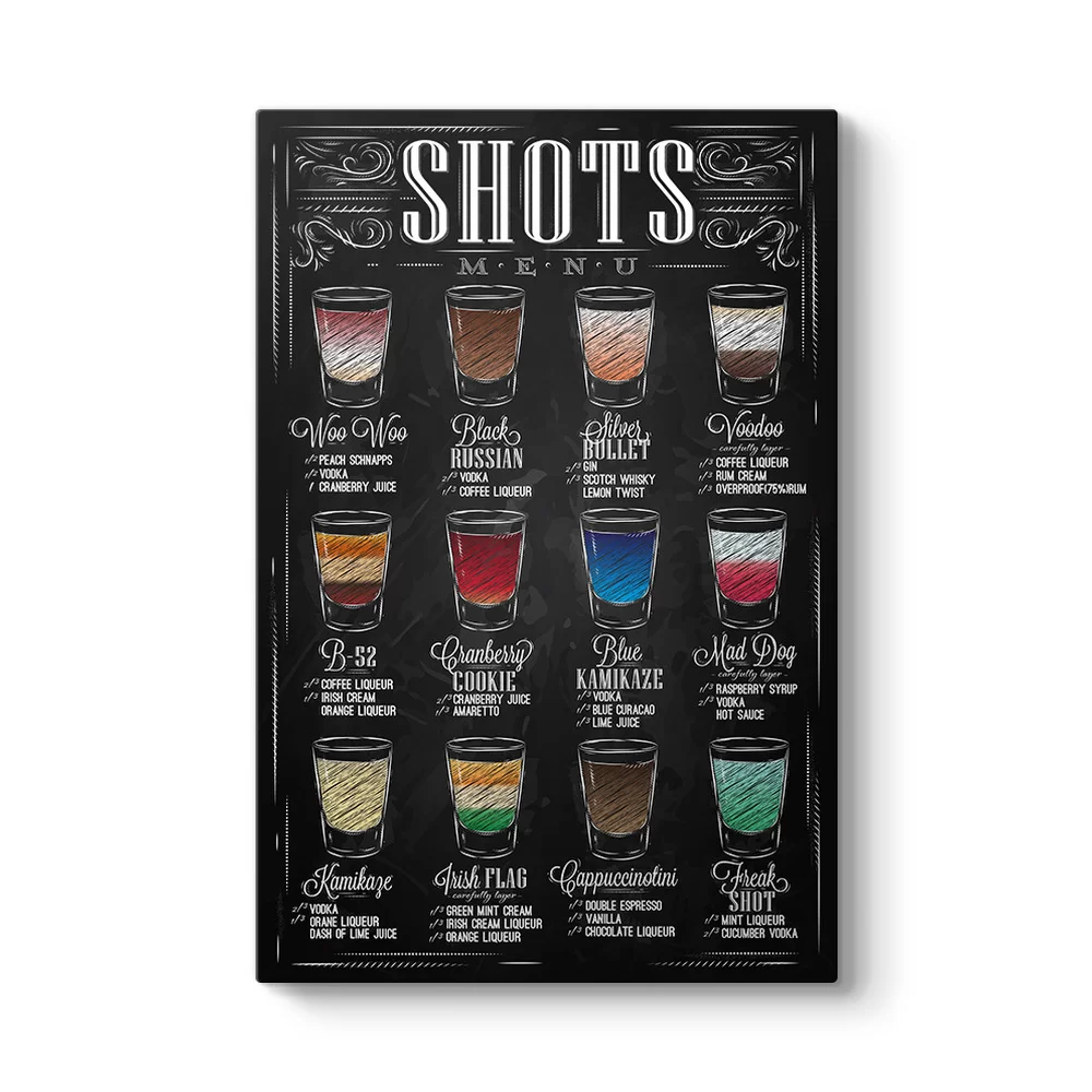 Shot Tarifleri Kanvas Tablo